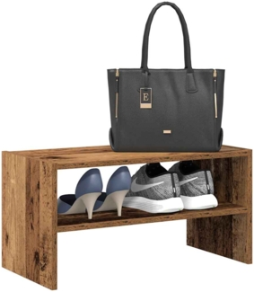 vidaXL Schuhregal Stapelbar Altholz-Optik 60x30x30,5 cm 858871