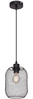 Hängeleuchte, Metall, schwarz matt, PVC Kabel