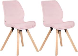 CLP 2er Set Stuhl Luna Kunststoff Stoff Samt Kunstleder,pink Samt