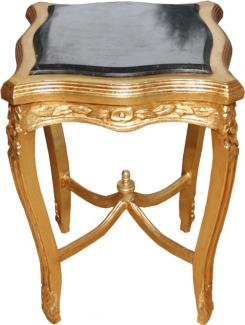 Casa Padrino Barock Beistelltisch mit Marmorplatte Viereckig Gold Mod2 62 x 43 cm - Antik Stil