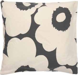 Marimekko Bettwäsche Kopfkissenbezug Unikko Charcoal-Off White (80x80 cm)