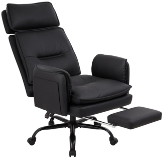 IWMH Bürostuhl Ergonomisch PU-Leder Chefsessel (Höhenverstellbar Schreibtischstuhl mit Kopfstütze und Fußstütze), Drehstuhl für Arbeitszimmmer Konferenzraum Büro Gaming