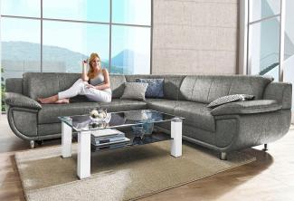 TRENDMANUFAKTUR Ecksofa Rondo wahlweise mit Schlaffunktion, 267x247 cm (BxT), breite Armlehnen, L-Form, wahlweise mit Federkern bestellbar, Füße chromfarben