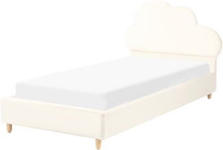 Kinderbett Wolke Samtstoff BELLEVUE 90 x 200 cm Hellbeige