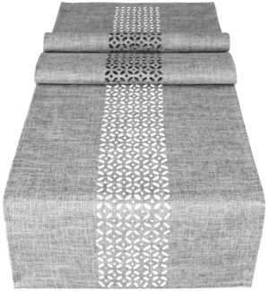 matches21 HOME & HOBBY Tischdecke Tischläufer Durchbrochene Ornamente grau 40x140 cm (1-tlg)