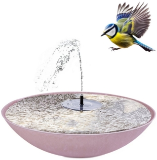 matches21 HOME & HOBBY Wasserspiel Outdoor Solar Brunnen Set 45cm, (2 tlg), Große Schale in rosa als Garten-Brunnen