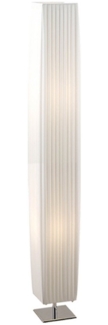 Kleine LED Stehleuchte mit Plissee Stoffschirm Weiß eckig, Höhe 119cm