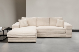 WERK2 Ecksofa Eden L-Form, Design Ecksofa in Cord mit besonders weichem Sitzkomfort