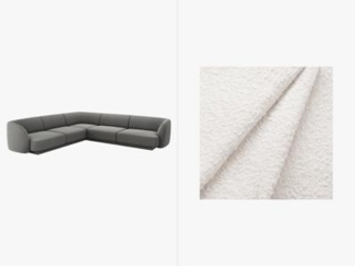 Micadoni 5-Sitzer Reversible Ecksofa Miley Boucle Weiß