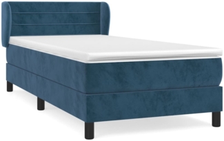 vidaXL Boxspringbett mit Matratze Dunkelblau 80x200 cm Samt 3127521