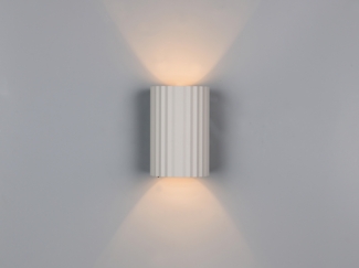 Kleine Wandleuchte IMARIA mit Up and Down Lichteffekt Metall Hellgrau, Höhe 12cm