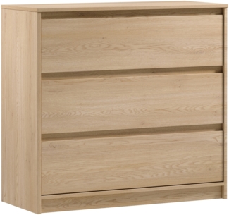 AX LIVING Schlafzimmer Kommode „Mormanno K3S“ – 91,5 cm, Eiche Cremona