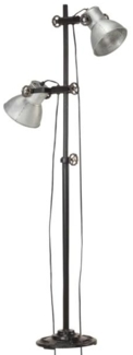 vidaXL Stehlampe 2-flammig Silbern E27 Gusseisen 320583