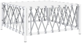 vidaXL Gartentisch Weiß 70x70x34 cm Gewebe 364141
