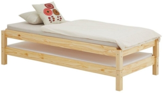 IDIMEX Funktionsbett RINO, Stapelbett 90x190 cm aus Kiefer Massivholz Stapelliege Gästebett aus H