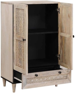 vidaXL Hochboard mit Regal Weiß 60 x 33 x 100 cm massives Mangoholz 4018146