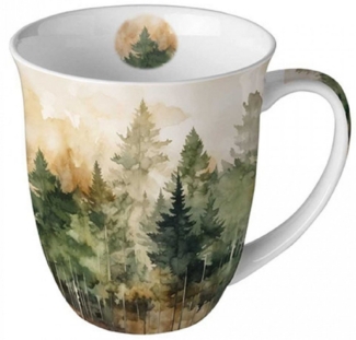 Ambiente Luxury Paper Products Becher Sommer, Blumen, Tiere, Pflanzen, Bäume, Herbst, Mug, Kollektion, Porzellan Tasse, Blumen - Pflanzen Jahreszeit Herbst - Evergreen trees, Immergrüne Bäume, Winter, Geburtstag, Hochzeit, Valentinstag, Muttertag, Gesc...