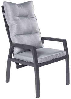 Gartensessel Bondino Black , Aluminium , Grau, Schwarz , 59 x 109 x 66 cm