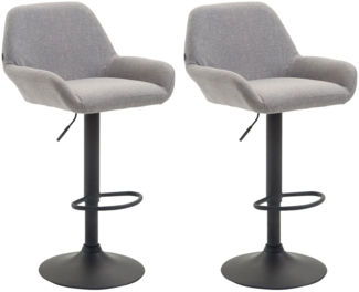 2er Set Barhocker Braga Stoff, Grau