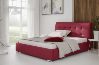 99rooms Idalgo Polsterbett Velours MONOLITH Bordeaux 200x200 cm mit Bettkasten