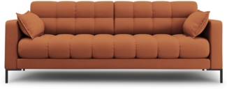 Micadoni Sofa Mamaia 4-Sitzer Strukturierter Stoff Ziegel Metall schwarz