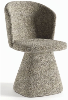 Casa Padrino Luxus Esszimmer Stuhl mit gebogener Rückenlehne Grau H. 84 cm - Esszimmer Möbel