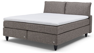 Aurelia Boxspringbett blau Uni-Stoff 218cm x 204cm x 112cm