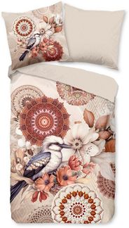 hip Wendebettwäsche Luigio, Biber, Flanell, 2 teilig, Flanell, Biber, Winter, Warm, Reißverschluss, Wende, Mandala, Vogel