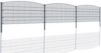 Gartenzaun Mattenzaun Doppelstabmattenzaun Anthrazit Grau Rund bis 50 m Höhe 1.20 m x Länge 10 m