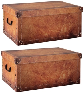 Home4You Aufbewahrungsbox Aufbewahrungsboxen, 2er Set, Braun, B 37 cm
