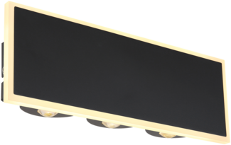 SAIDY Wandleuchte, 1-flg. 12 W, 850lm, 3000K, 230V Metall in Mattschwarz, Inkl. LED