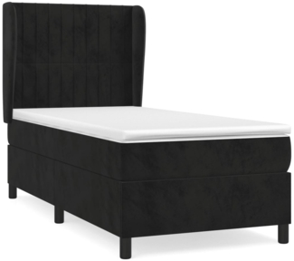 vidaXL Boxspringbett mit Matratze Schwarz 100x200 cm Samt 3129317