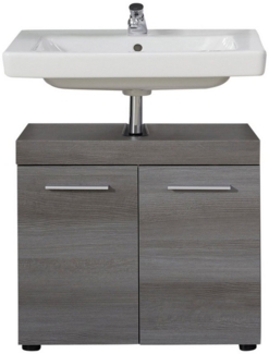 trendteam Waschbeckenunterschrank Runner (Badschrank in grau Rauchsilber, 58 x 57 cm) mit 2 Fächern