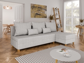 PANDA MÖBEL GmbH Ecksofa Ecksofa L-Form LELLICE- links oder rechts montierbar