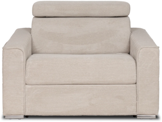 Vente-unique - Schlafsessel mit Matratze - Liegefläche 70 cm - Matratze 14 cm - Cord - Beige - VIZIR