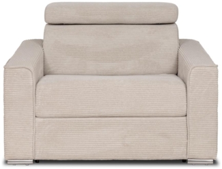 Vente-unique - Schlafsessel mit Matratze - Liegefläche 70 cm - Matratze 14 cm - Cord - Beige - VIZIR