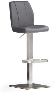 Barstuhl 'Naomi III' - Kunstleder Grau - Edelstahl