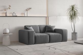 Sofa Designersofa CELES PREMIUM 2-Sitzer in Stoff Opera Velvet Dunkelgrau