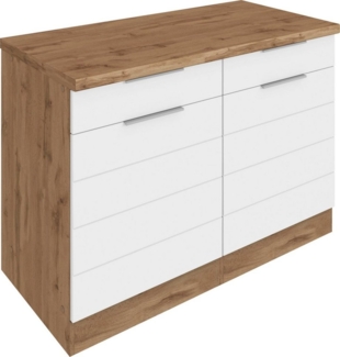 KOCHSTATION Unterschrank KS-Luhe 120 cm breit, für viel Stauraum, MDF-Fronten mit waagerechter Lisene