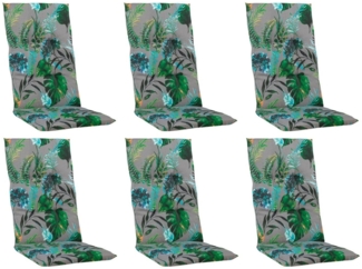 GO-DE Hochlehnerauflage PALMIRRI, B 48 x L 118 cm, Grau, 6er Set, (Set, 6 St), Gartenstuhlauflagen für Hochlehnstühle