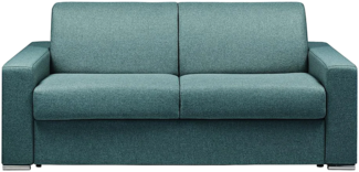 Vente-unique - Schlafsofa 3-Sitzer - Liegefläche: 140 cm - Matratzenhöhe: 22 cm - Stoff - Blau - CALITO