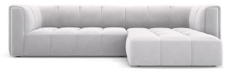 Micadoni Modulares Ecksofa Serena 3-Sitzer Rechts Samtstoff Silber