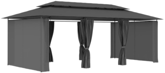 vidaXL Pavillon mit Vorhängen 600x298x270 cm Anthrazit 47966