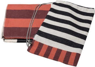 Wohndecke Eco im Beutel 'Blockstreifen' 140 x 200 cm Schwarz, DAVID FUSSENEGGER