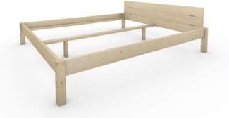 Pfostenbett Massivholzbett (Fichte) "Daybett" 200 x 220 cm 38 cm Holzbett 300kg