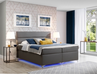 Amadeo LED 160X200, Box Springs mit Beleuchtung, Grau