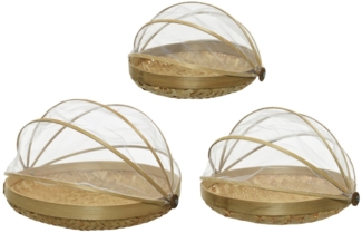 Kaemingk Servierplatte Fliegenschutzhaube Bambus 36cm MARRAKESCH, Holzwerkstoff