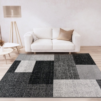 TaCa Home Teppich Vintage Designer Teppich, rechteckig, Höhe: 13 mm, Wohnzimmer Schlafzimmer Esszimmer, Grau-105 - 160x220 cm