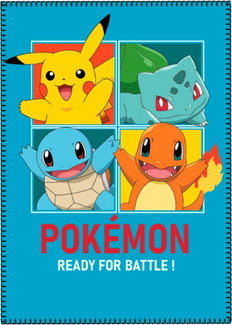 Pokemon Fleecedecke Schmusedecke Kuscheldecke blau 100 x 140 cm