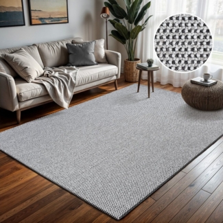 Sanat Teppich Lora Plus, auch als Läufer, rechteckig, Höhe: 5 mm, Kurzflor, uni, gekettelt, Wohnzimmer, Kinderzimmer